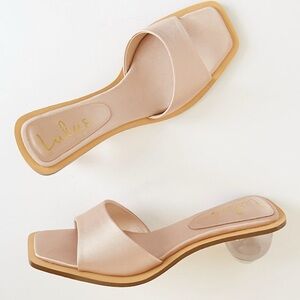 Lulu's Women's Satin Slide Sandals - Light Pink